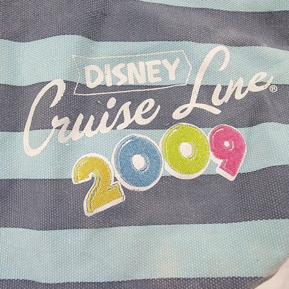 Disney Cruise Line 2009 Floral Stripped Hand Bag Casual Travel Vacation - Picture 4 of 13